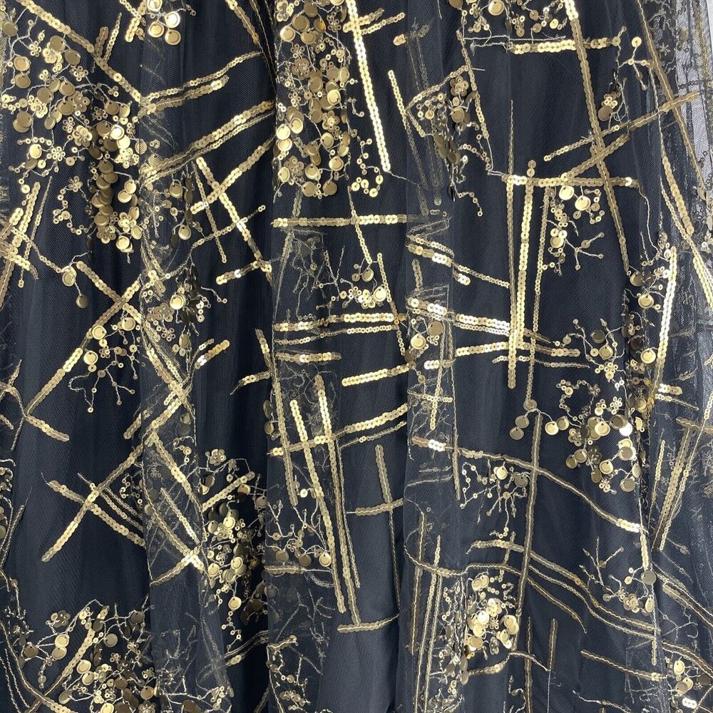 Making The Cut Sequin Maxi Skirt Size Small Black Gold Witch Gypsy Lolita NWT - Picture 5 of 16